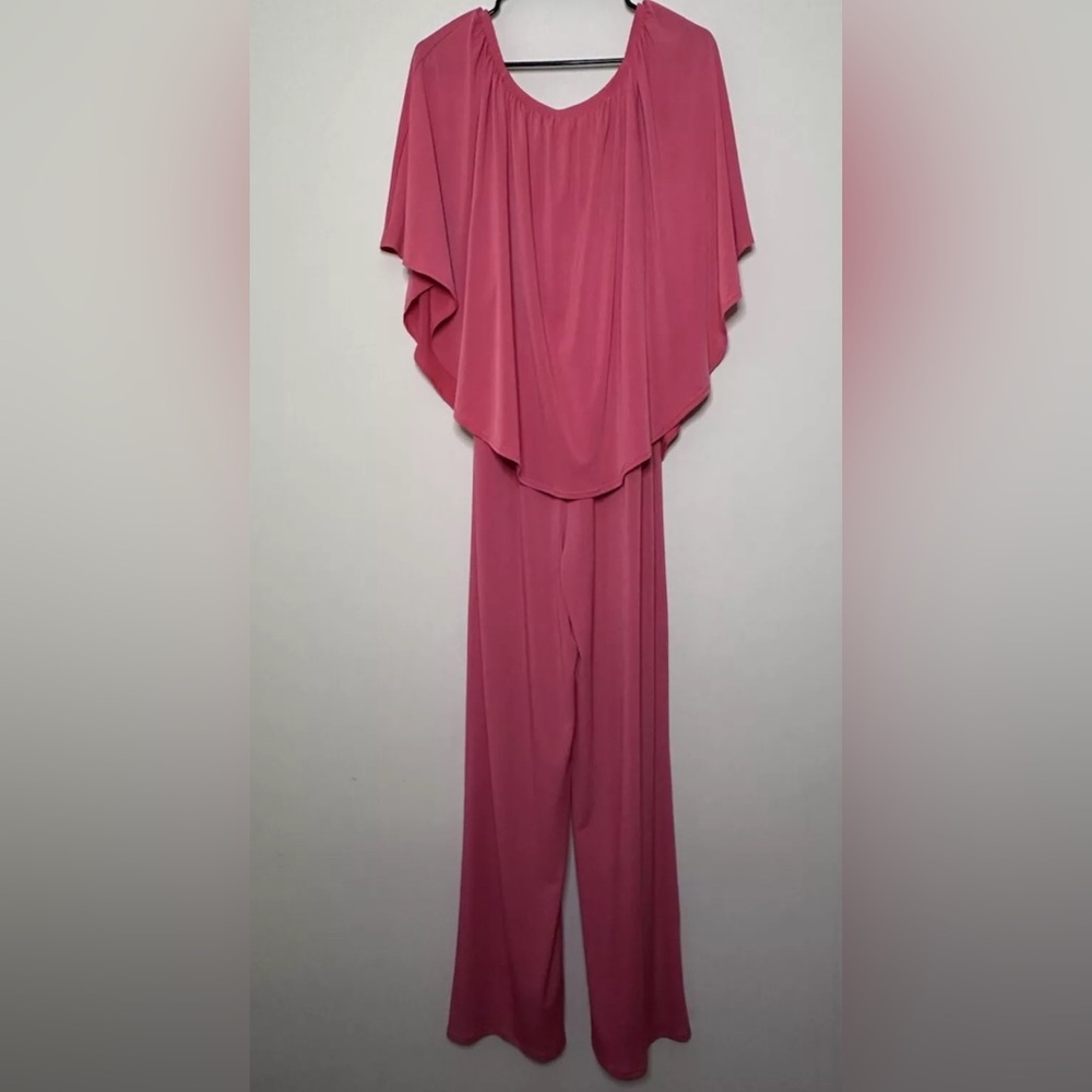 BOSTON PROPER jumpsuit Pink Off The Shoulder NWOT Boho resort vacation